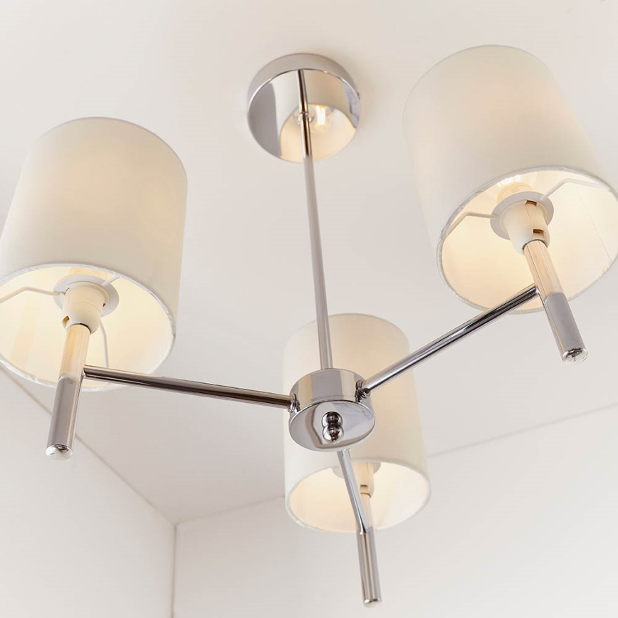 Endon 56642 - Ripplühter BRIO 3xE14/40W/230V läikiv kroom/valge