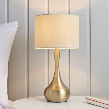 Endon 61191 - Hämardatav laualamp PICCADILLY 1xE14/40W/230V messing/beež