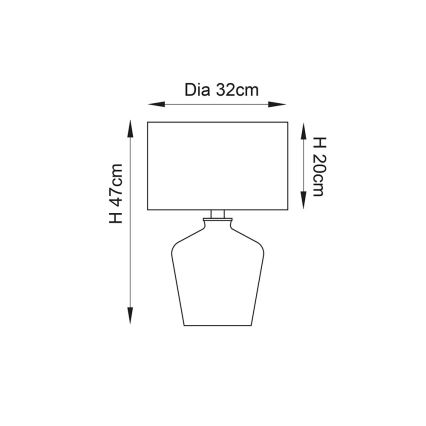 Endon 61198 - Laualamp WALDORF 1xE27/10W/230V läikiv kroom/valge