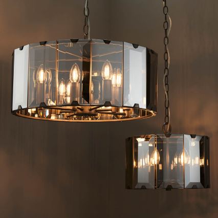 Endon 61281 - Lühter ketiga CLOONEY 4xE14/40W/230V must/suitsune