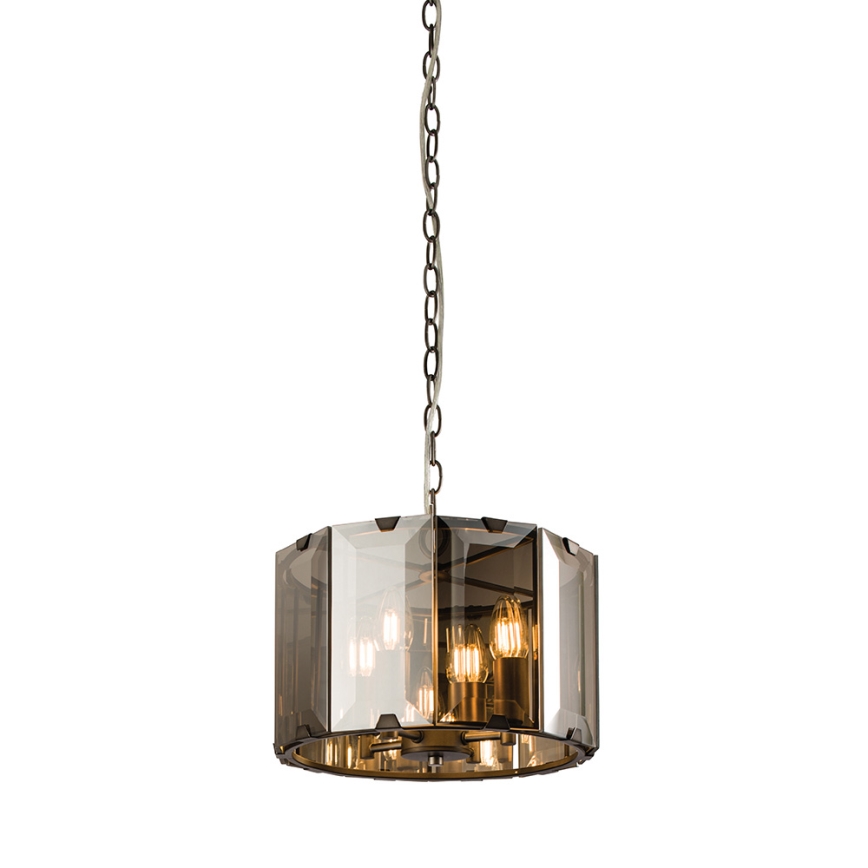 Endon 61281 - Lühter ketiga CLOONEY 4xE14/40W/230V must/suitsune