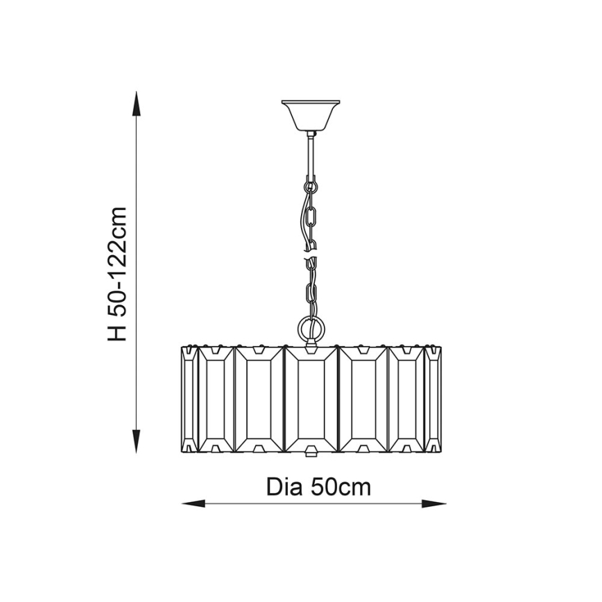 Endon 61294 - Lühter CLOONEY 8xE14/40W/230V must/suitsune