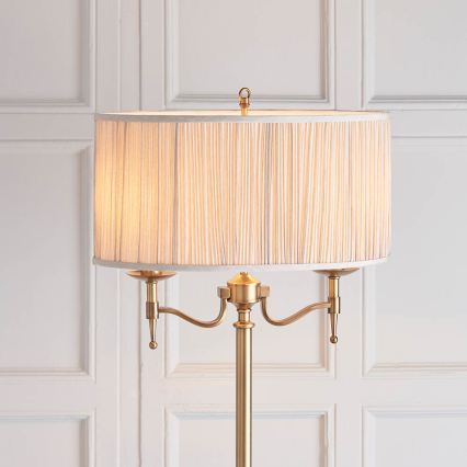 Endon 63620 - Põrandalamp STANFORD 2xE14/40W/230V messing/beež