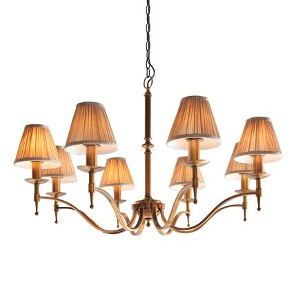 Endon 63629 - ketiga riputatud lühter STANFORD 8xE14/40W/230V messing/beež