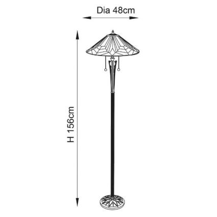 Endon 63934 - Põrandalamp ASTORIA 2xE27/60W/230V d. 48 cm