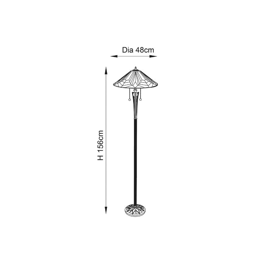 Endon 63934 - Põrandalamp ASTORIA 2xE27/60W/230V d. 48 cm