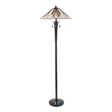 Endon 63934 - Põrandalamp Tiffany ASTORIA 2xE27/60W/230V läbimõõt 48 cm