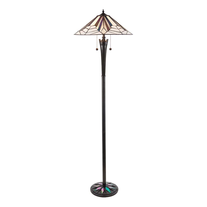 Endon 63934 - Põrandalamp Tiffany ASTORIA 2xE27/60W/230V läbimõõt 48 cm