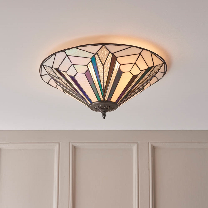 Endon 63935 - Tiffany ASTORIA laelamp 2xE27/60W/230V läbimõõt 48 cm