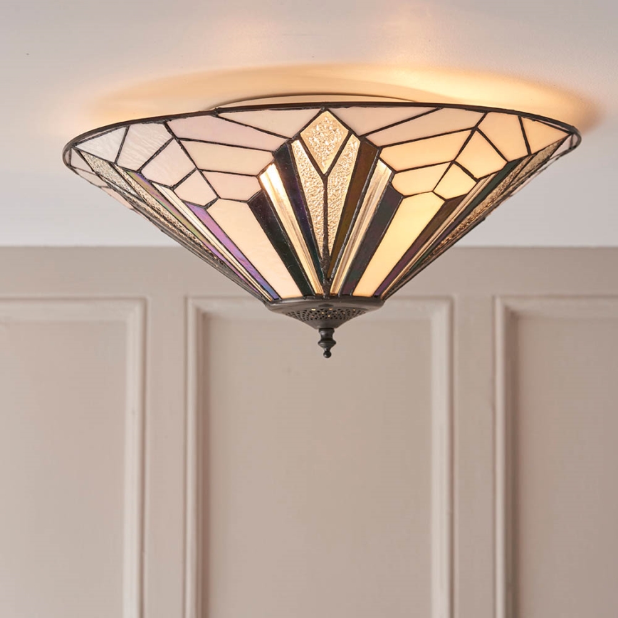 Endon 63935 - Tiffany ASTORIA laelamp 2xE27/60W/230V läbimõõt 48 cm
