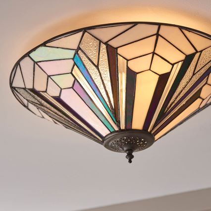 Endon 63935 - Tiffany ASTORIA laelamp 2xE27/60W/230V läbimõõt 48 cm