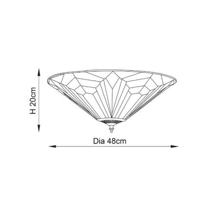 Endon 63935 - Tiffany ASTORIA laelamp 2xE27/60W/230V läbimõõt 48 cm