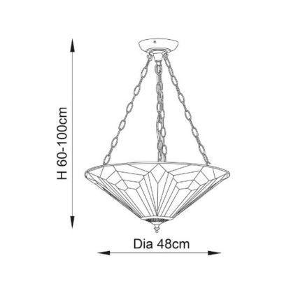 Endon 63936 - Lühter ASTORIA 3xE27/60W/230V d. 48 cm