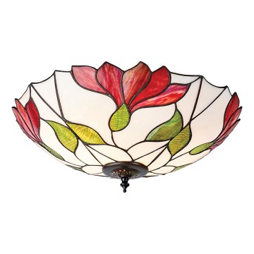 Endon 63960 - Tiffany BOTANICA laelamp 2×E27/60W/230V, läbimõõt 45 cm
