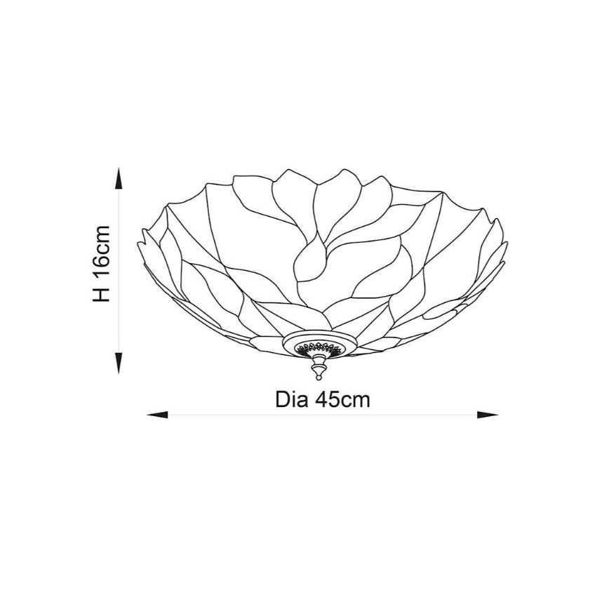 Endon 63960 - Tiffany BOTANICA laelamp 2×E27/60W/230V, läbimõõt 45 cm