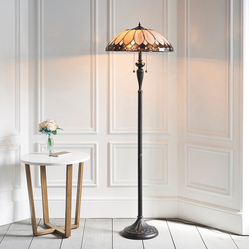 Endon 63972 - Põrandalamp Tiffany BROOKLYN 2xE27/60W/230V, läbimõõt 50 cm