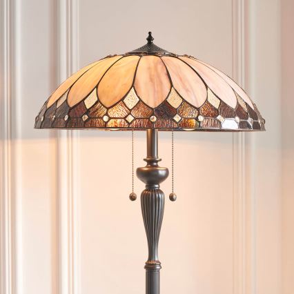 Endon 63972 - Põrandalamp Tiffany BROOKLYN 2xE27/60W/230V, läbimõõt 50 cm