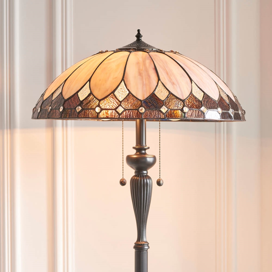 Endon 63972 - Põrandalamp Tiffany BROOKLYN 2xE27/60W/230V, läbimõõt 50 cm