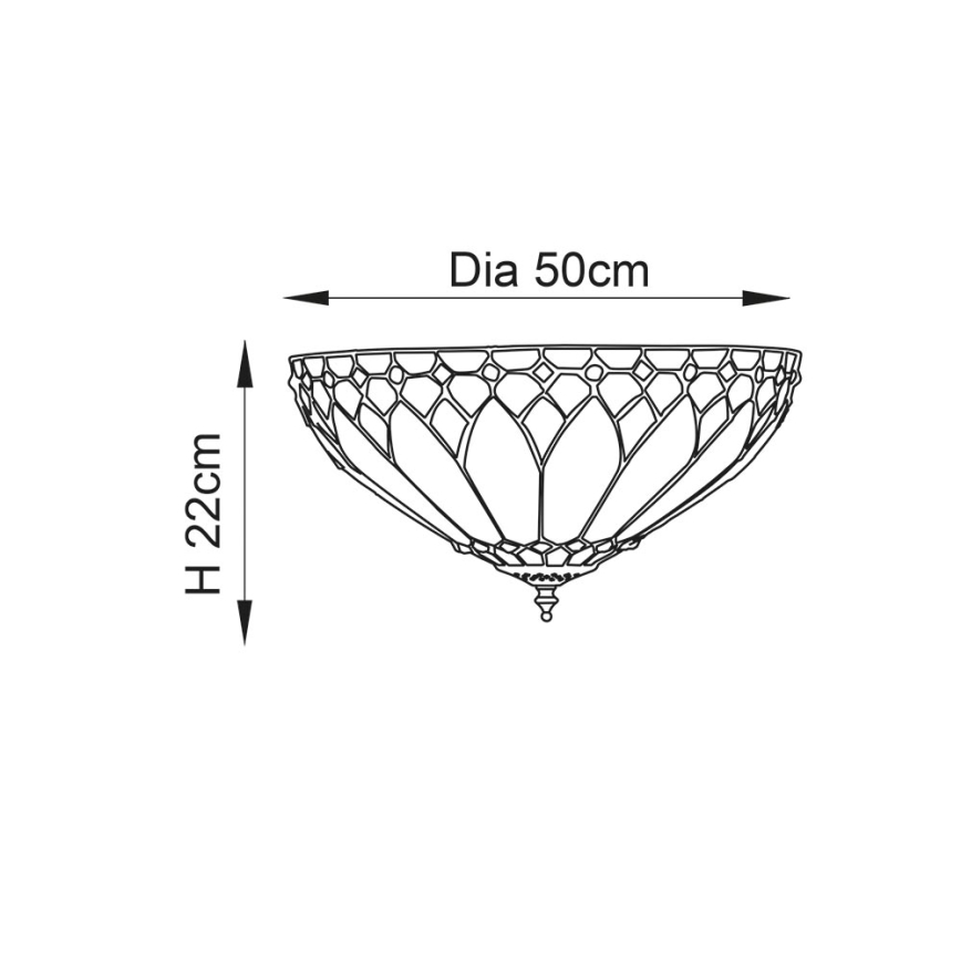 Endon 63973 - Laevalgusti BROOKLYN 2xE14/60W/230V d. 50 cm
