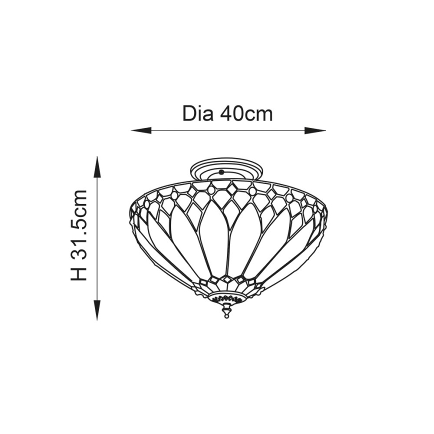 Endon 63978 - Pinnale kinnitatav lühter BROOKLYN 3xE27/60W/230V d. 40 cm