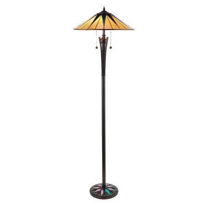 Endon 64041 - Põrandalamp Tiffany DARK STAR 2xE27/60W/230V läbimõõt 49 cm