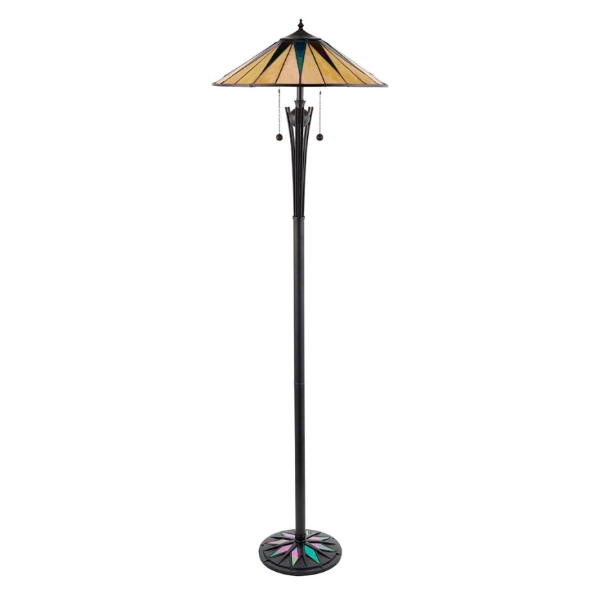 Endon 64041 - Põrandalamp Tiffany DARK STAR 2xE27/60W/230V läbimõõt 49 cm