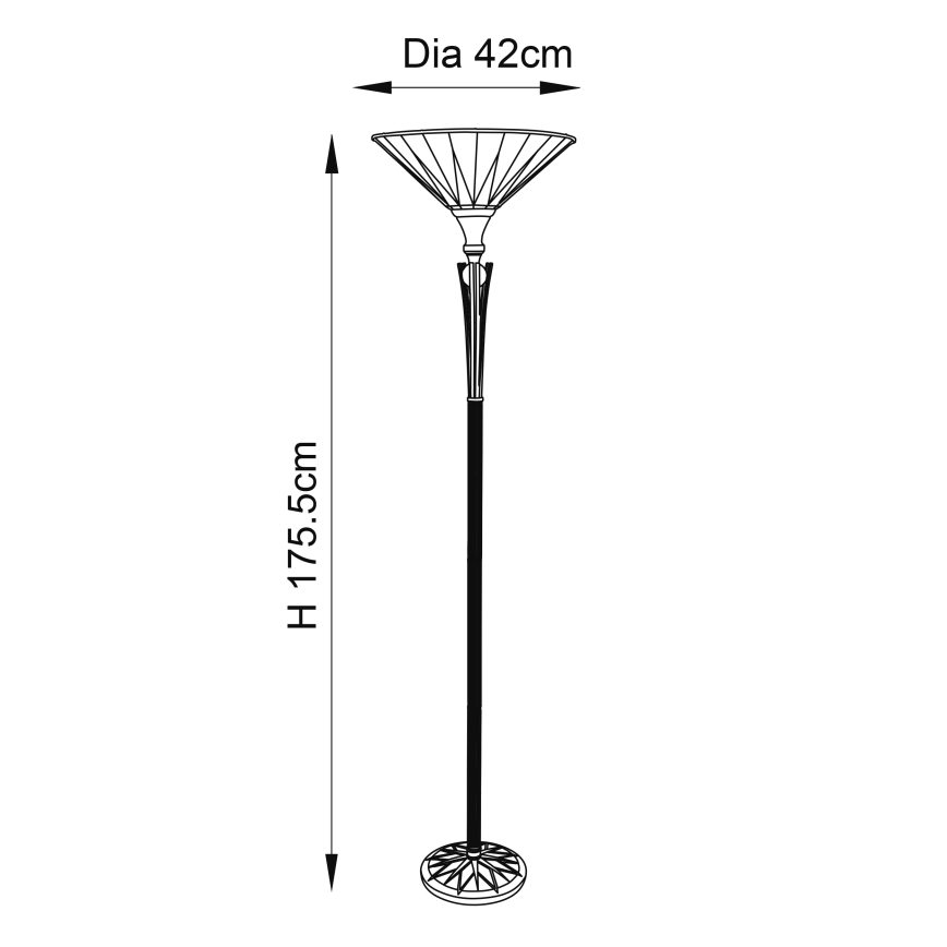 Endon 64042 - Põrandalamp DARK STAR 1xE27/60W/230V d. 42 cm