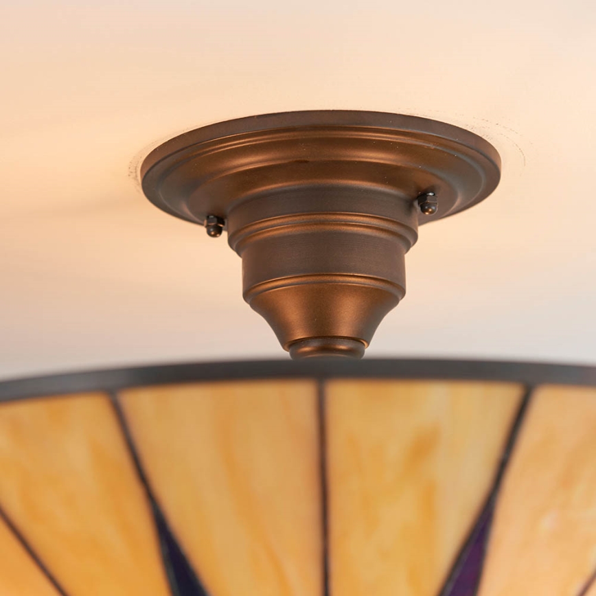 Endon 64043 - Pinnapealne lühter Tiffany DARK STAR 3xE27/60W/230V, läbimõõt 49 cm