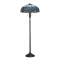 Endon 64069 - Põrandalamp Tiffany DRAGONFLY 2xE27/60W/230V, läbimõõt 50 cm