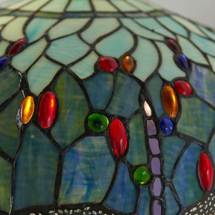 Endon 64069 - Põrandalamp Tiffany DRAGONFLY 2xE27/60W/230V, läbimõõt 50 cm
