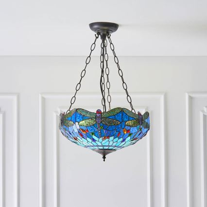 Endon 64075 - ketiga rippuv lühter DRAGONFLY 3xE27/60W/230V, läbimõõt 41 cm