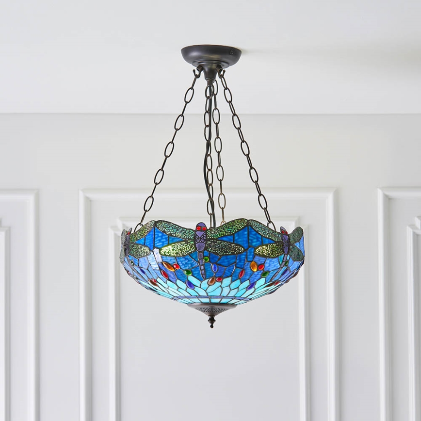 Endon 64075 - ketiga rippuv lühter DRAGONFLY 3xE27/60W/230V, läbimõõt 41 cm