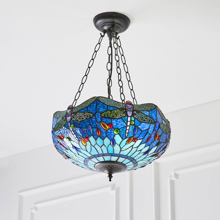 Endon 64075 - ketiga rippuv lühter DRAGONFLY 3xE27/60W/230V, läbimõõt 41 cm