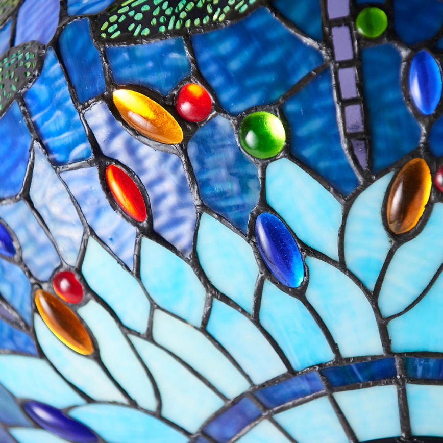 Endon 64075 - ketiga riputatav Tiffany DRAGONFLY lühter 3xE27/60W/230V läbimõõduga 41 cm