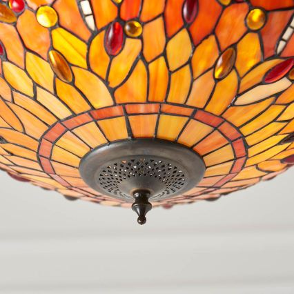 Endon 64076 - Ripplühter ketiga Tiffany DRAGONFLY, 3xE27/60W/230V, Ø 41 cm