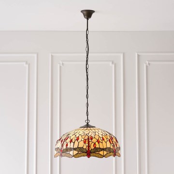Endon 64079 - Ketiga Tiffany DRAGONFLY lühter 3xE27/60W/230V, läbimõõt 50 cm