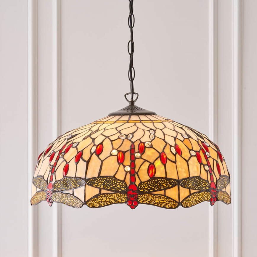 Endon 64079 - Ketiga Tiffany DRAGONFLY lühter 3xE27/60W/230V, läbimõõt 50 cm