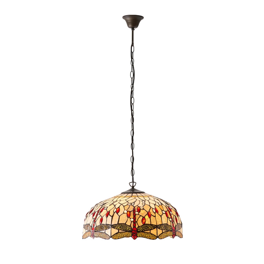 Endon 64079 - Ketiga Tiffany DRAGONFLY lühter 3xE27/60W/230V, läbimõõt 50 cm
