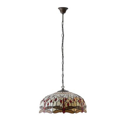 Endon 64079 - Ketiga Tiffany DRAGONFLY lühter 3xE27/60W/230V, läbimõõt 50 cm