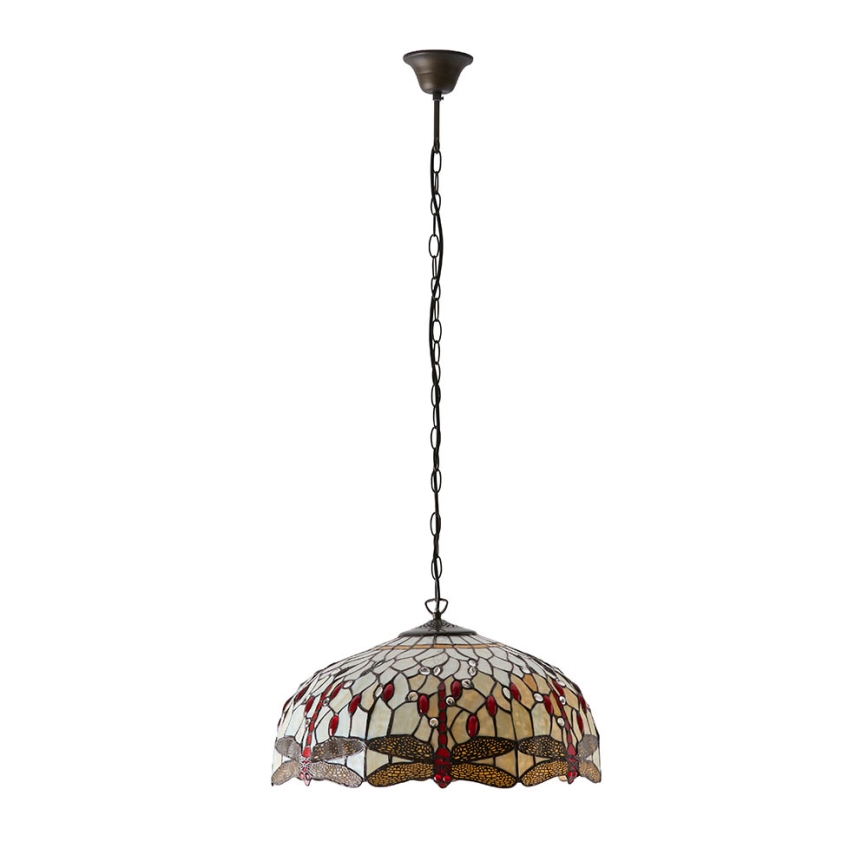 Endon 64079 - Ketiga Tiffany DRAGONFLY lühter 3xE27/60W/230V, läbimõõt 50 cm