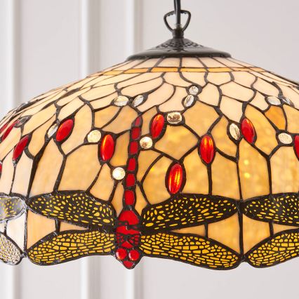 Endon 64079 - Ketiga Tiffany DRAGONFLY lühter 3xE27/60W/230V, läbimõõt 50 cm