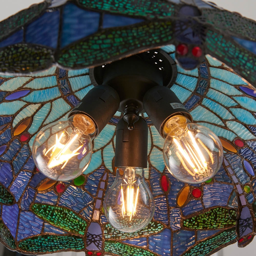 Endon 64080 - Kettaga ripplühter Tiffany DRAGONFLY 3xE27/60W/230V läbimõõt 41 cm