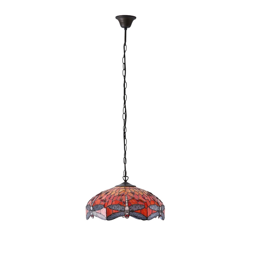 Endon 64081 - ripplühter ketiga Tiffany DRAGONFLY, 3x E27/60W/230V, läbimõõt 41 cm
