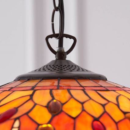 Endon 64081 - ripplühter ketiga Tiffany DRAGONFLY, 3x E27/60W/230V, läbimõõt 41 cm