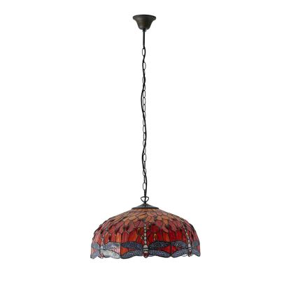Endon 64082 - Riputatav lühter kettaga Tiffany DRAGONFLY 3xE27/60W/230V läbimõõt 50 cm