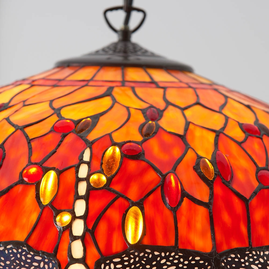 Endon 64082 - Riputatav lühter kettaga Tiffany DRAGONFLY 3xE27/60W/230V läbimõõt 50 cm