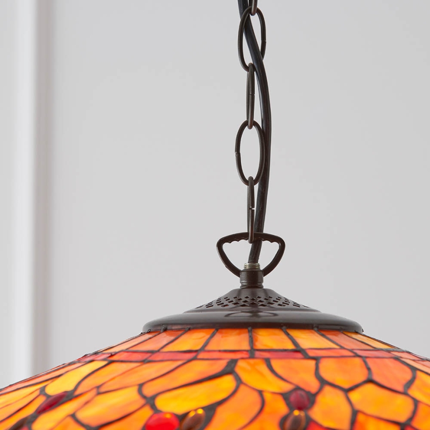Endon 64082 - Riputatav lühter kettaga Tiffany DRAGONFLY 3xE27/60W/230V läbimõõt 50 cm