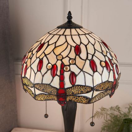 Endon 64086 - Laualamp Tiffany DRAGONFLY 2xE27/60W/230V, läbimõõt 30 cm