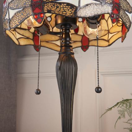 Endon 64086 - Laualamp Tiffany DRAGONFLY 2xE27/60W/230V, läbimõõt 30 cm