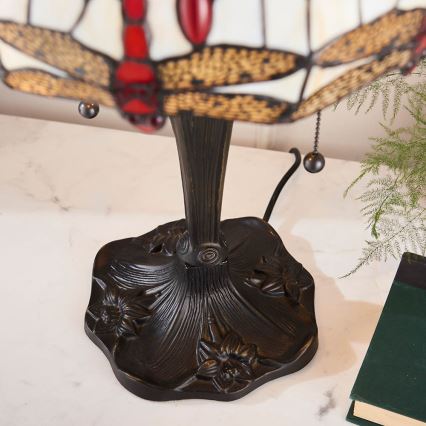 Endon 64086 - Laualamp Tiffany DRAGONFLY 2xE27/60W/230V, läbimõõt 30 cm